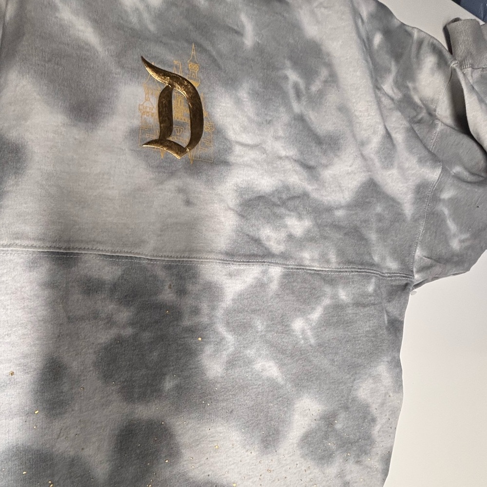 NWOT Disneyland Resort Spirit Jersey Grey Tie Dye Gold Castle Edition Large - Picture 10 of 13